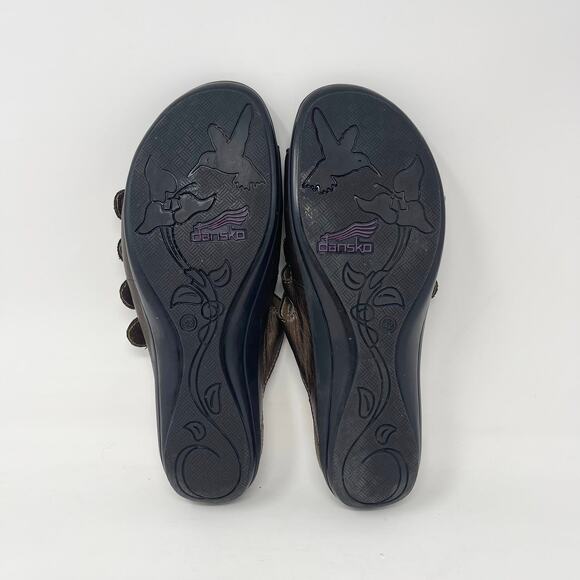 Dansko Janie Slide Sandals Womens EU 42 /‎ US 11-11.5 Bronze Metallic Leather - Picture 7 of 9